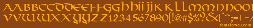 VikkingdbNormal Font – Orange Fonts on Brown Background