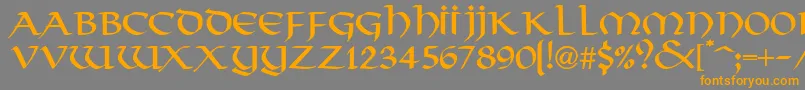 Weitere Informationen zur VikkingdbNormal-Schriftart VikkingdbNormal-Schriftart – Orangefarbene Schriften auf grauem Hintergrund