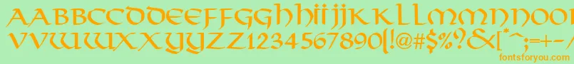 VikkingdbNormal Font – Orange Fonts on Green Background