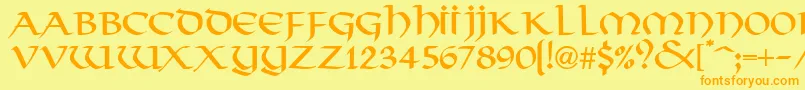 VikkingdbNormal Font – Orange Fonts on Yellow Background