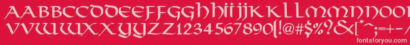 VikkingdbNormal Font – Pink Fonts on Red Background