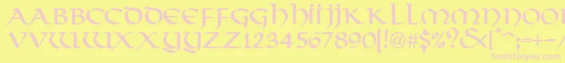 VikkingdbNormal Font – Pink Fonts on Yellow Background