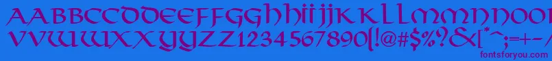 VikkingdbNormal Font – Purple Fonts on Blue Background