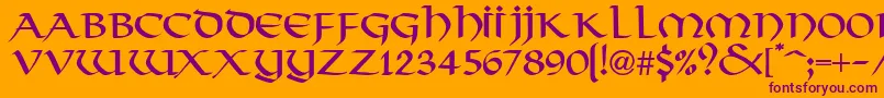 VikkingdbNormal Font – Purple Fonts on Orange Background