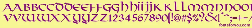 VikkingdbNormal Font – Purple Fonts on Yellow Background