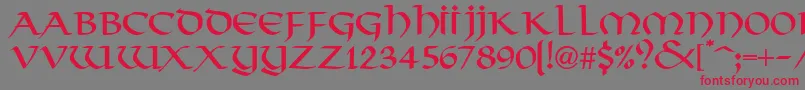 VikkingdbNormal Font – Red Fonts on Gray Background