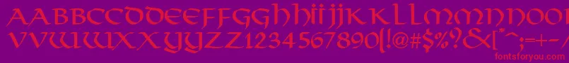 VikkingdbNormal Font – Red Fonts on Purple Background