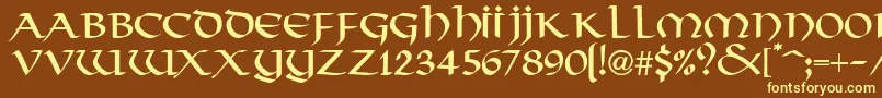 VikkingdbNormal Font – Yellow Fonts on Brown Background