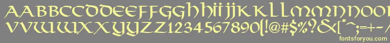 VikkingdbNormal Font – Yellow Fonts on Gray Background
