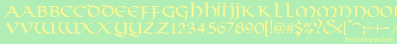 VikkingdbNormal Font – Yellow Fonts on Green Background
