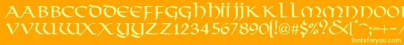 VikkingdbNormal Font – Yellow Fonts on Orange Background