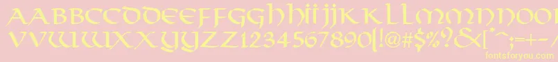 VikkingdbNormal Font – Yellow Fonts on Pink Background