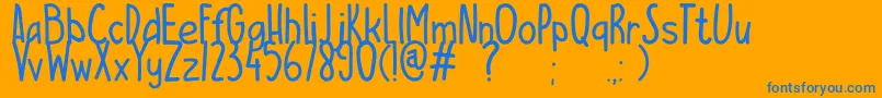 Czcionka ESCAMPURENAK – niebieskie czcionki na pomarańczowym tle