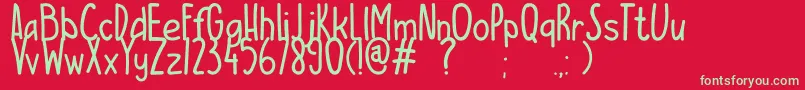 ESCAMPURENAK Font – Green Fonts on Red Background