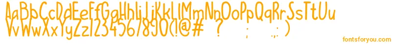 Fonte ESCAMPURENAK – fontes laranjas em um fundo branco