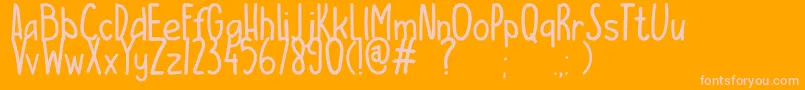 Lisätietoja ESCAMPURENAK-fontista ESCAMPURENAK-fontti – vaaleanpunaiset fontit oranssilla taustalla