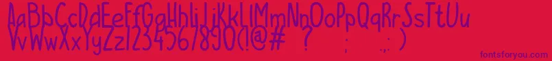 ESCAMPURENAK-Schriftart – Violette Schriften auf rotem Hintergrund