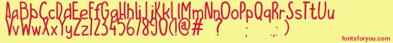 ESCAMPURENAK Font – Red Fonts on Yellow Background