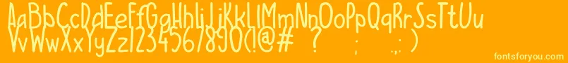 Подробнее о шрифте ESCAMPURENAK Шрифт ESCAMPURENAK – жёлтые шрифты на оранжевом фоне
