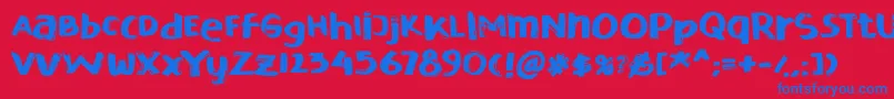 Esdegan Font – Blue Fonts on Red Background