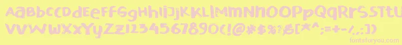 Esdegan-fontti – vaaleanpunaiset fontit keltaisella taustalla