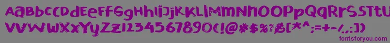 Esdegan-Schriftart – Violette Schriften auf grauem Hintergrund