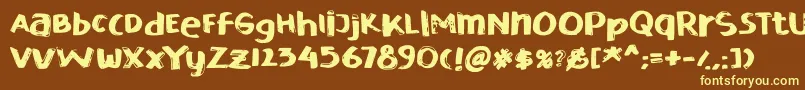 Esdegan Font – Yellow Fonts on Brown Background