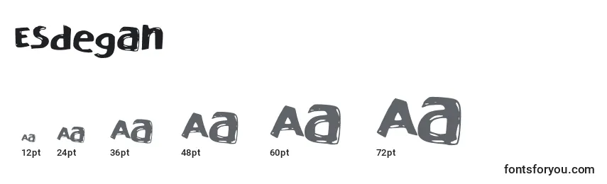 Размеры шрифта Esdegan