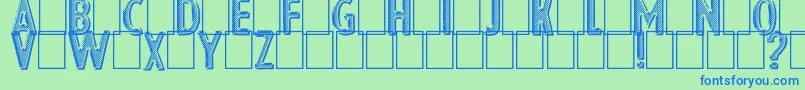 Eshop Advertフォントについての詳細 フォントEshop Advert – 青い文字は緑の背景です。