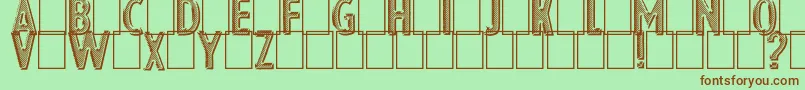 Saiba mais sobre a fonte Eshop Advert Fonte Eshop Advert – fontes marrons em um fundo verde