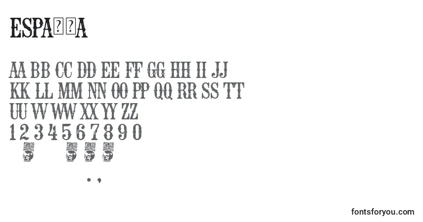 Шрифт EspaРґa – алфавит, цифры, специальные символы