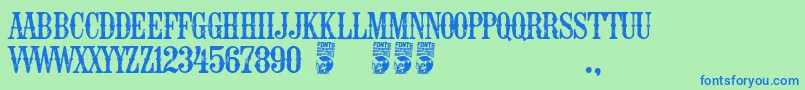 EspaРґa Font – Blue Fonts on Green Background