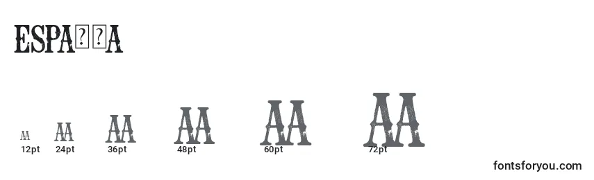 Размеры шрифта EspaРґa