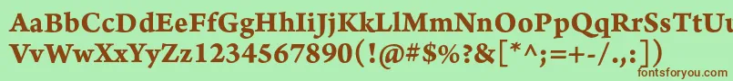 Шрифт ArnoproBold08pt – коричневые шрифты на зелёном фоне