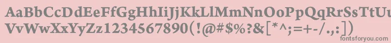 フォントArnoproBold08pt – ピンクの背景に灰色の文字