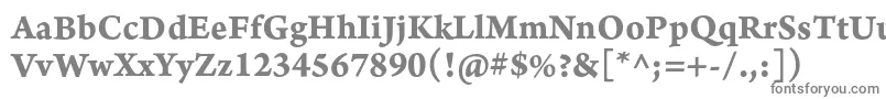 ArnoproBold08pt-fontti – harmaat kirjasimet valkoisella taustalla