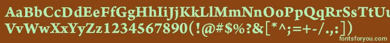 Шрифт ArnoproBold08pt – зелёные шрифты на коричневом фоне