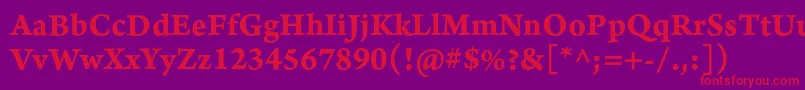 ArnoproBold08pt Font – Red Fonts on Purple Background