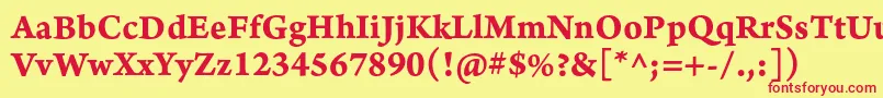 Шрифт ArnoproBold08pt – красные шрифты на жёлтом фоне