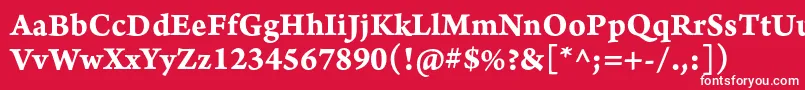 Czcionka ArnoproBold08pt – białe czcionki na czerwonym tle