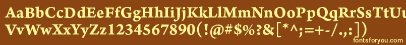 Шрифт ArnoproBold08pt – жёлтые шрифты на коричневом фоне