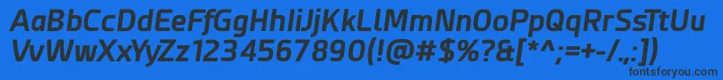 Шрифт Esphimere Bold Italic – чёрные шрифты на синем фоне