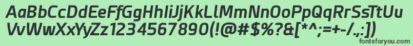 Fonte Esphimere Bold Italic – fontes pretas em um fundo verde