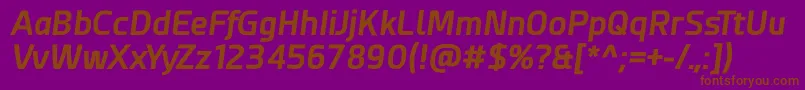 フォントEsphimere Bold Italic – 紫色の背景に茶色のフォント
