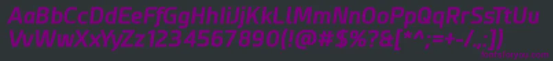 Czcionka Esphimere Bold Italic – fioletowe czcionki na czarnym tle