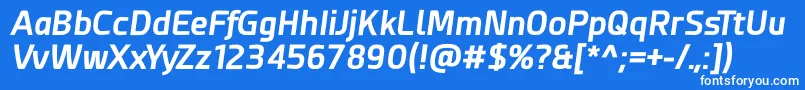 Fonte Esphimere Bold Italic – fontes brancas em um fundo azul