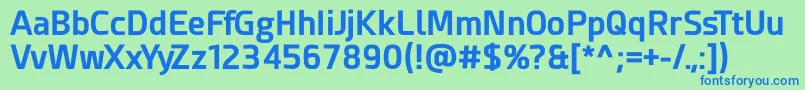 Esphimere Bold-Schriftart – Blaue Schriften auf grünem Hintergrund