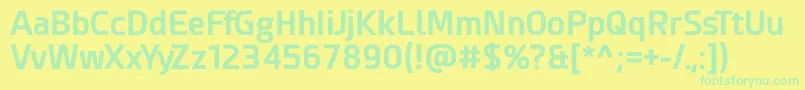 Fonte Esphimere Bold – fontes verdes em um fundo amarelo