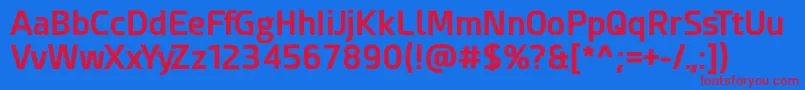 フォントEsphimere Bold – 赤い文字の青い背景