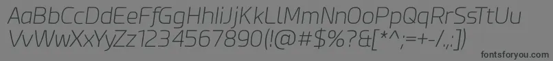 フォントEsphimere Extra Light Italic – 黒い文字の灰色の背景
